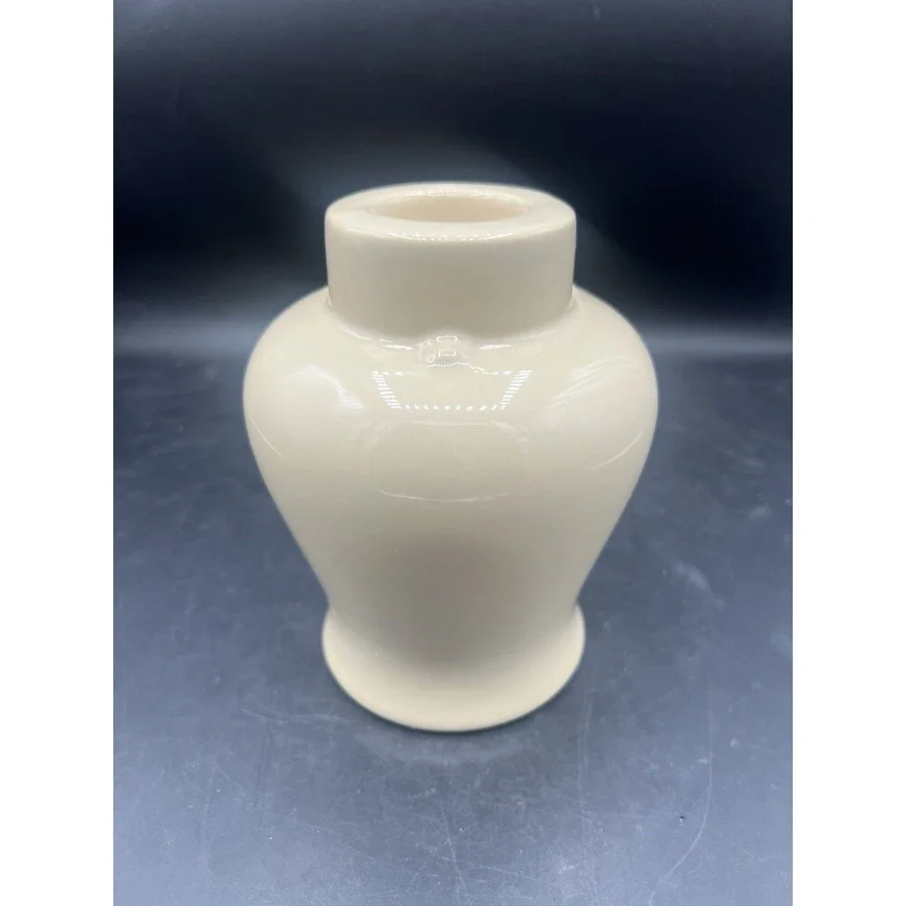 Vintage Colonial Candle of Cape Cod Ceramic Candlestick Vase Form Sand Color 6”